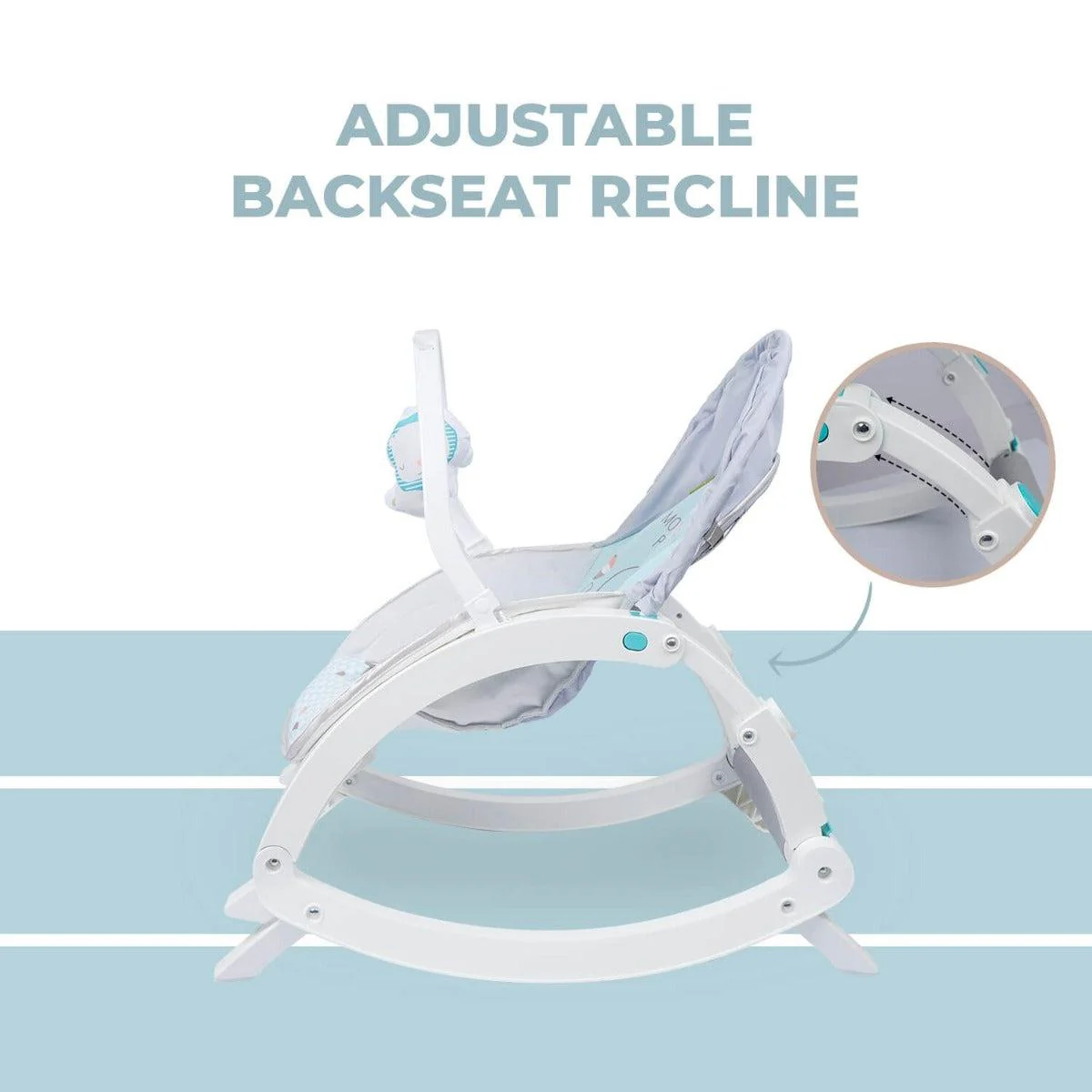 3 in 1 Rock N Play Rocker - Adjustable Backrest Recline, Detachable Toy Bar, Soothing Music & Vibration, Adjustable backrest, 0+ Months - Image 10