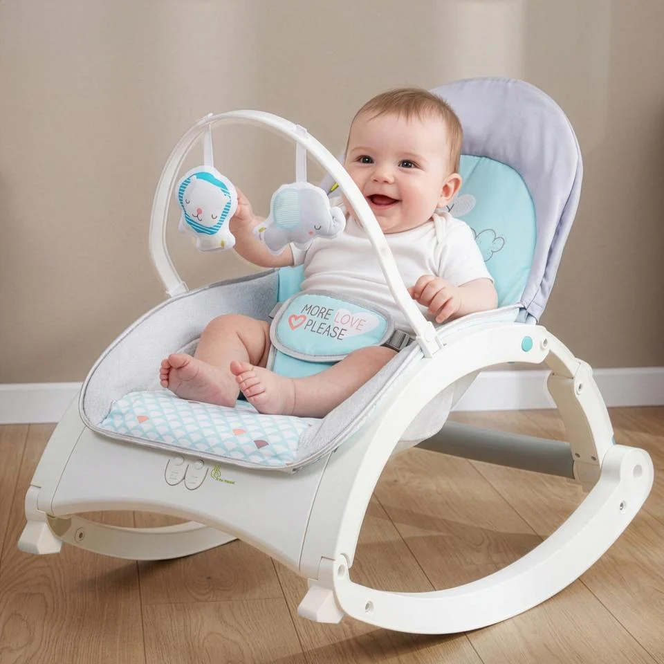 3 in 1 Rock N Play Rocker - Adjustable Backrest Recline, Detachable Toy Bar, Soothing Music & Vibration, Adjustable backrest, 0+ Months - Image 6