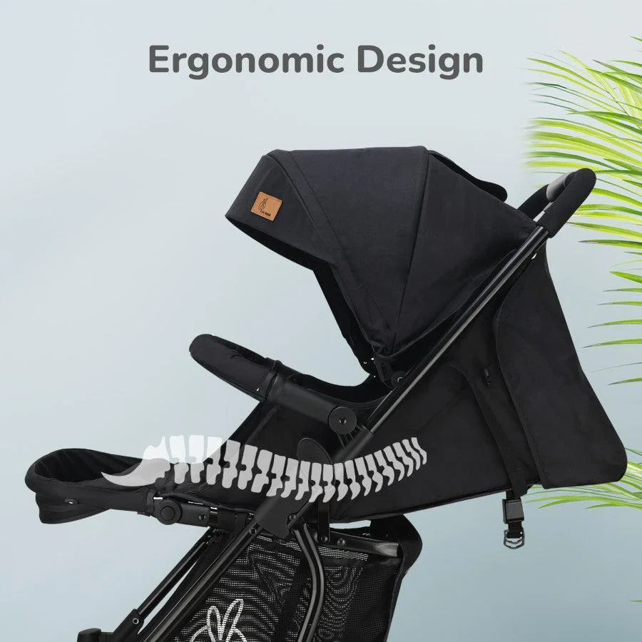 Rock N Roll 2 In 1 Baby Stroller Cum Rocker, Light Weight, Compact Travel Friendly, One Hand Fold - Black - Image 6