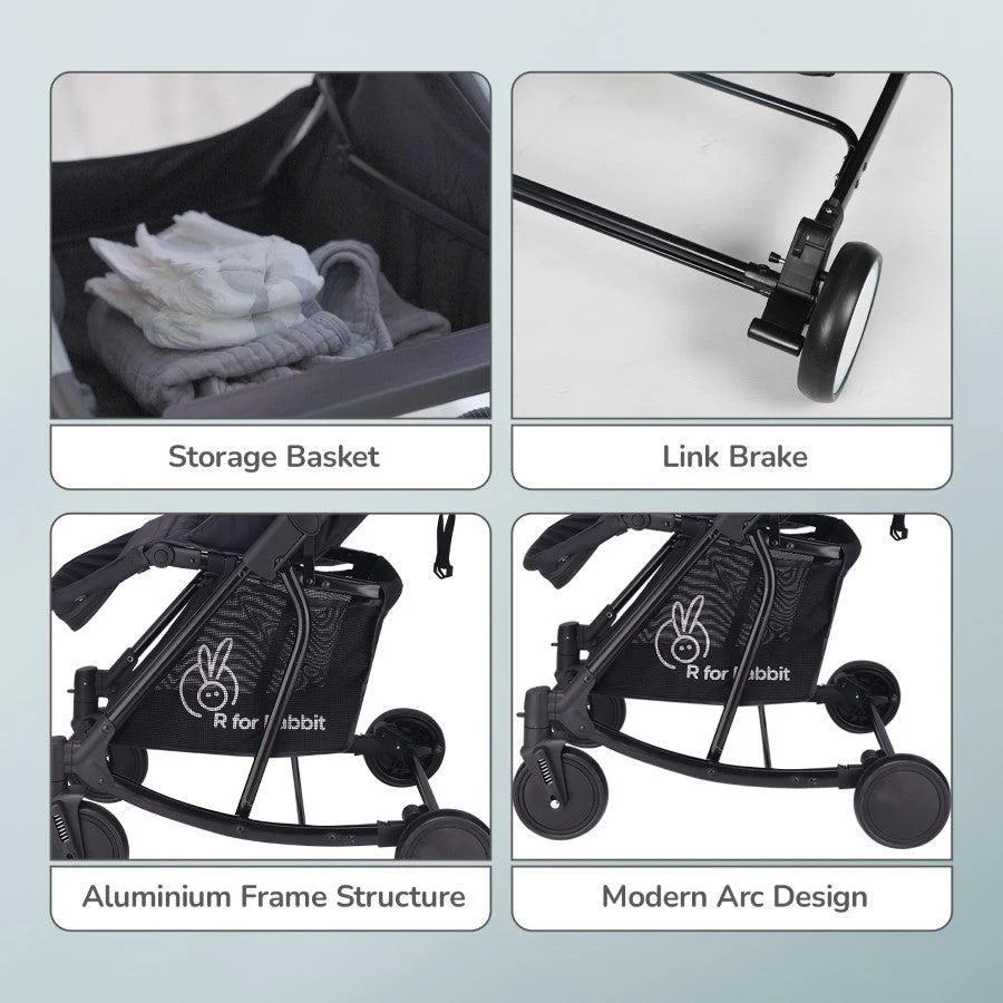 Rock N Roll 2 In 1 Baby Stroller Cum Rocker, Light Weight, Compact Travel Friendly, One Hand Fold - Black - Image 8