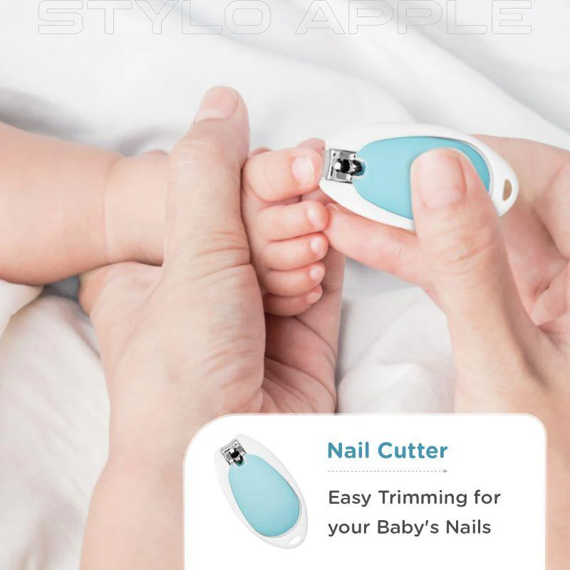 Stylo Apple Baby Manicure Set Nail Cutter & Nail Filer, Scissor, Tweezer, Ear Pick - Image 14