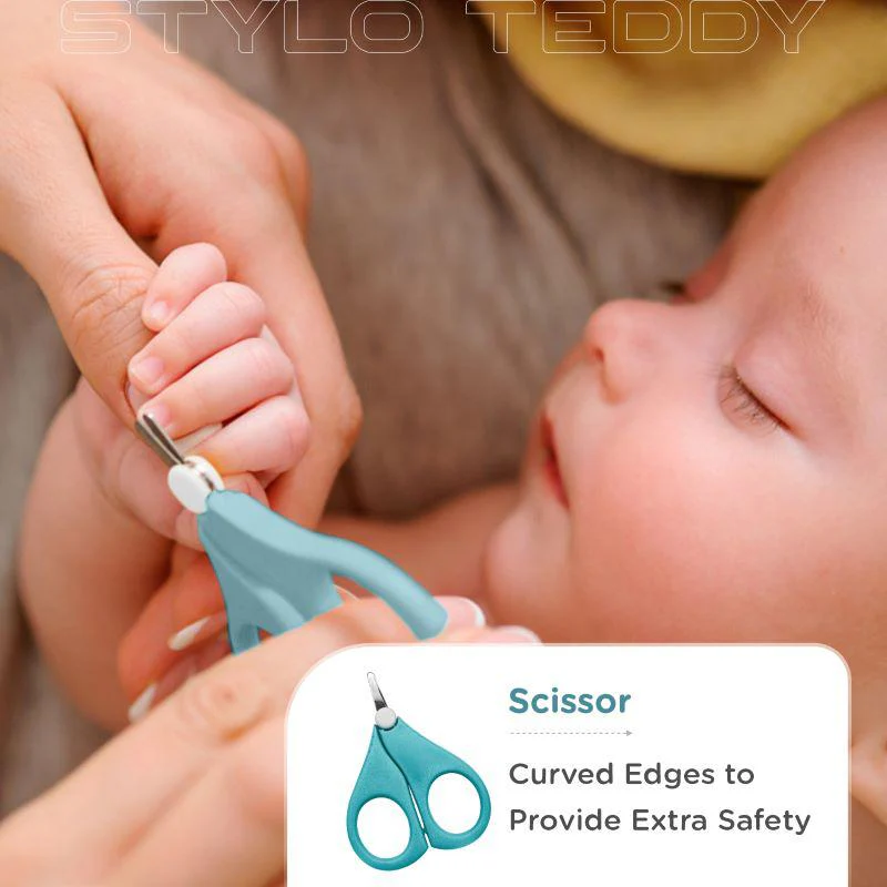 Stylo Teddy Baby Manicure Set Nail Cutter & Nail Filer, Scissor, Tweezer, Ear Pick - Image 10