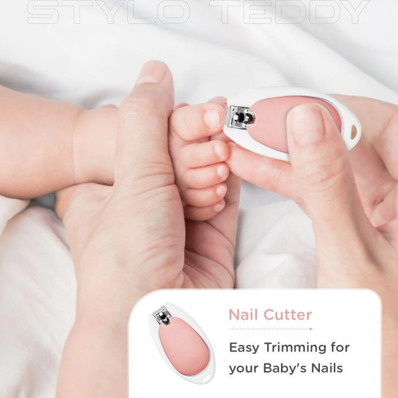 Stylo Teddy Baby Manicure Set Nail Cutter & Nail Filer, Scissor, Tweezer, Ear Pick - Image 7