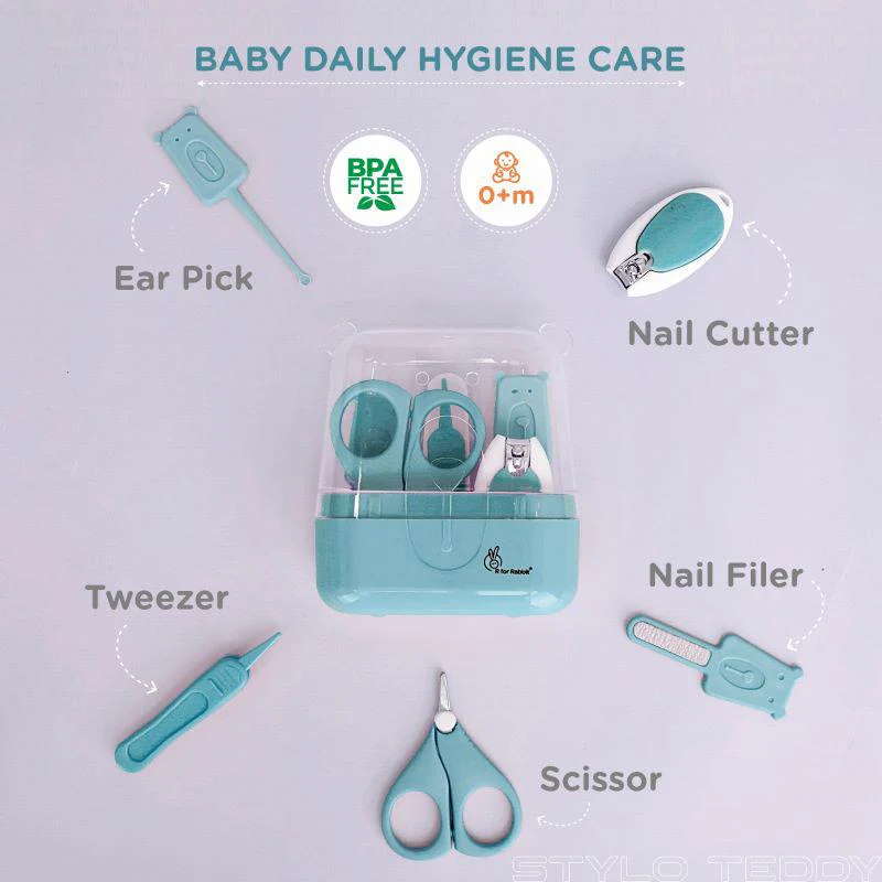 Stylo Teddy Baby Manicure Set Nail Cutter & Nail Filer, Scissor, Tweezer, Ear Pick - Image 9