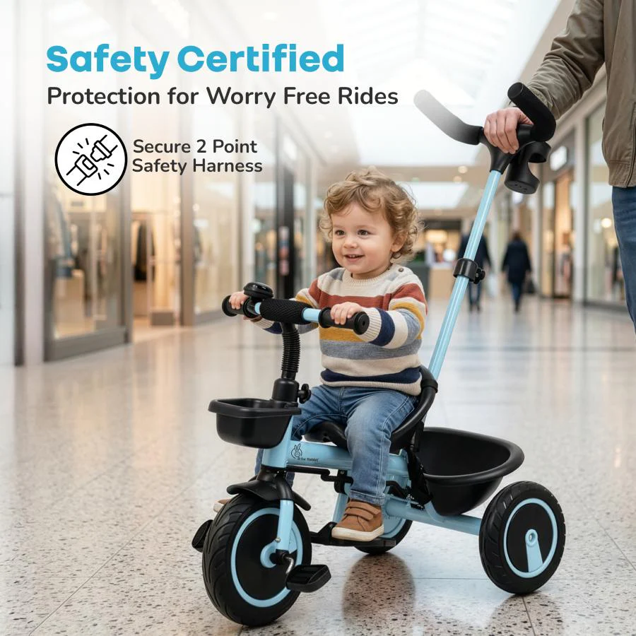 Tiny Toes R20 Plus Tricycle for Kids with Safety Certification, Plug-and-Play Design, Rubber Wheels & Steel Frame - Image 16