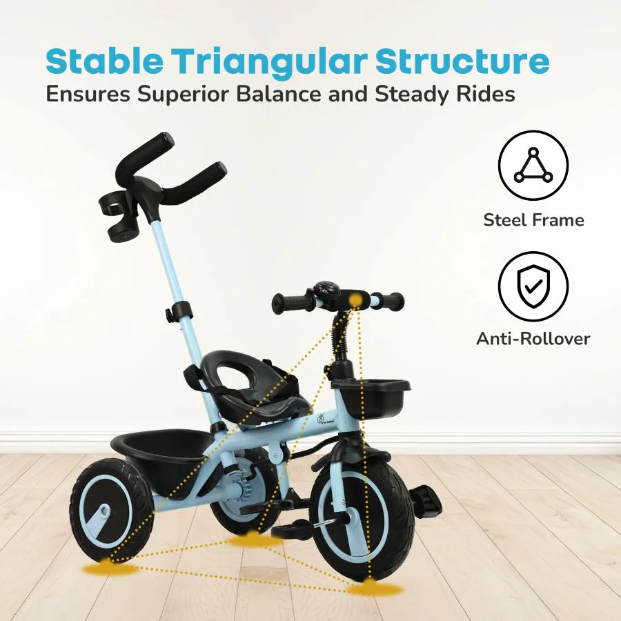 Tiny Toes R20 Plus Tricycle for Kids with Safety Certification, Plug-and-Play Design, Rubber Wheels & Steel Frame - Image 19