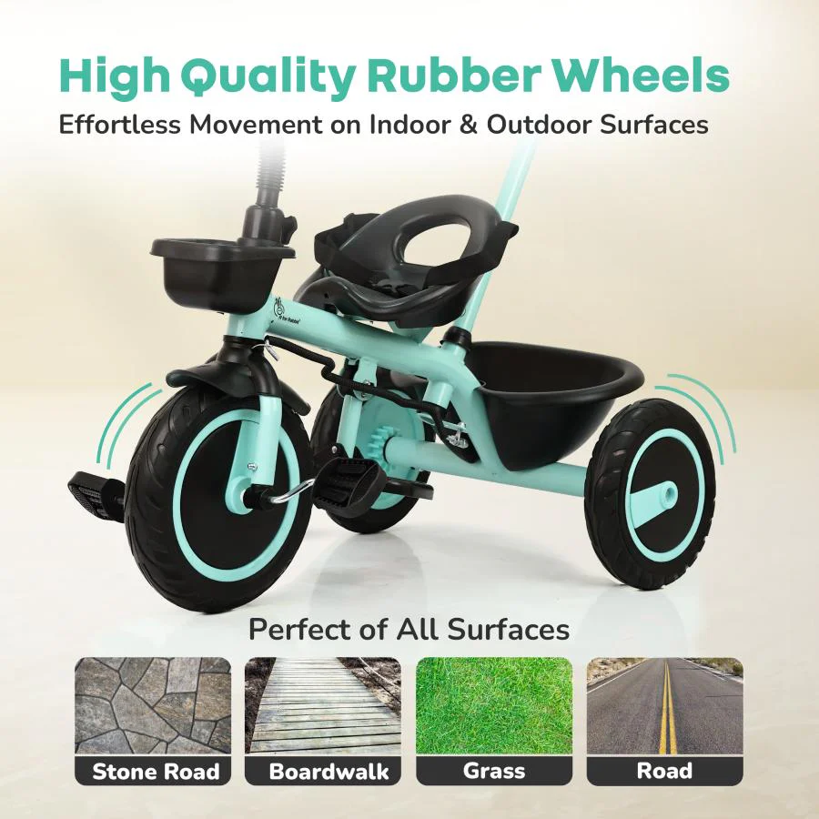 Tiny Toes R20 Plus Tricycle for Kids with Safety Certification, Plug-and-Play Design, Rubber Wheels & Steel Frame - Image 3