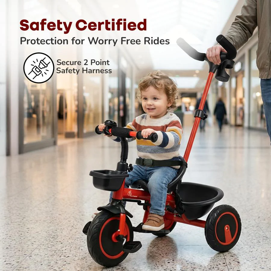 Tiny Toes R20 Plus Tricycle for Kids with Safety Certification, Plug-and-Play Design, Rubber Wheels & Steel Frame - Image 9