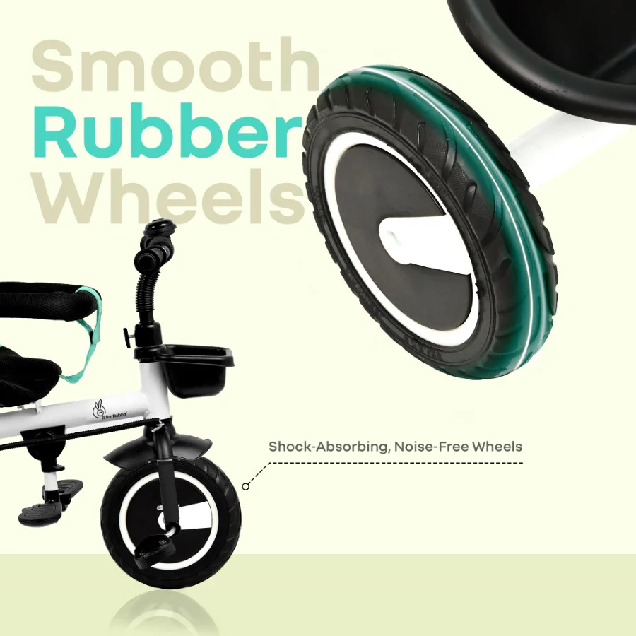 Tiny Toes R40 Plus Baby Tricycle with Canopy, Footrests, Plug-N-Play Wheels & Adjustable Parent Handle (Up to 25 kg) - Image 10
