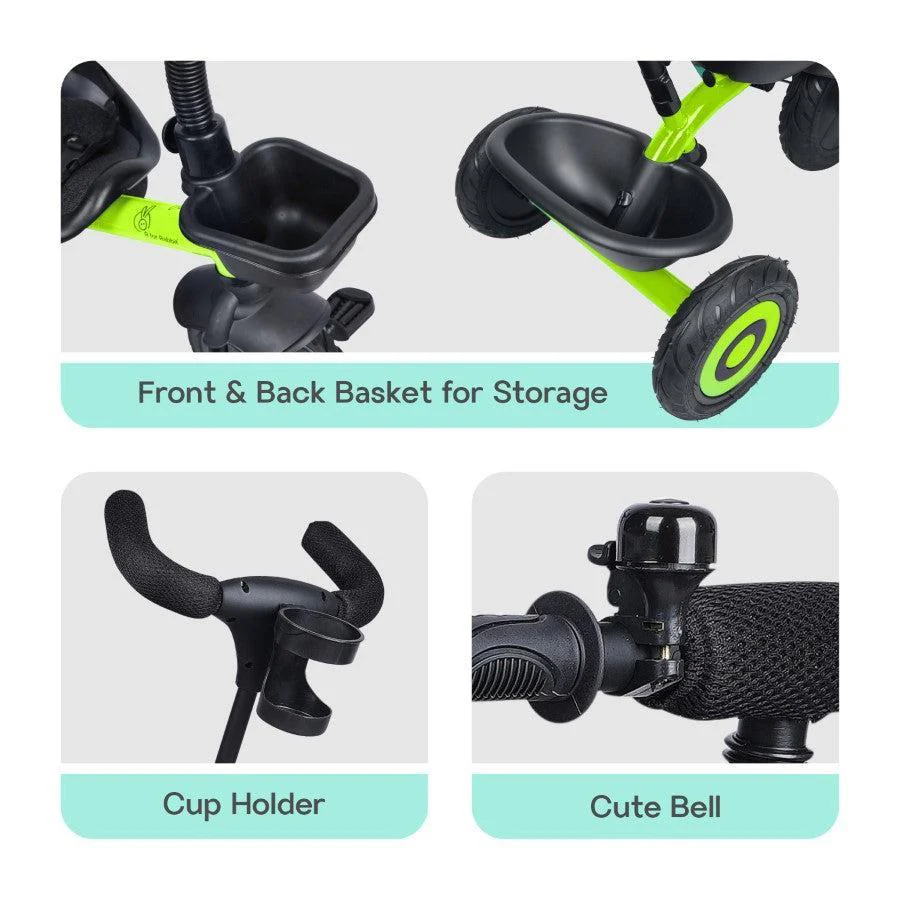 Tiny Toes T20 Plus Tricycle - 2 in 1, Rubber Wheels, Adjustable Parental Control, Cup Holder - Image 27