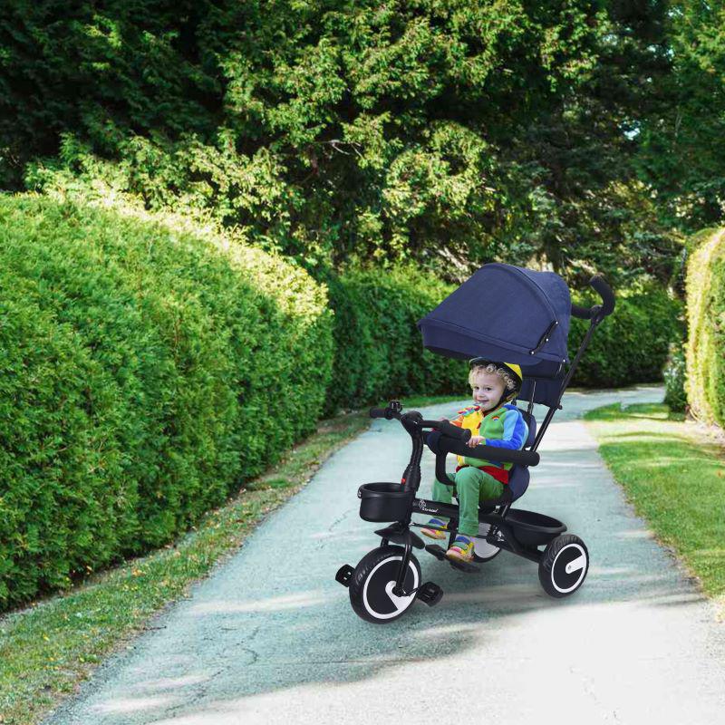 Tiny Toes T30 Ace Tricycle - 3 in 1, Adjustable Parental Control & Canopy, Front & Rear Basket - Image 14