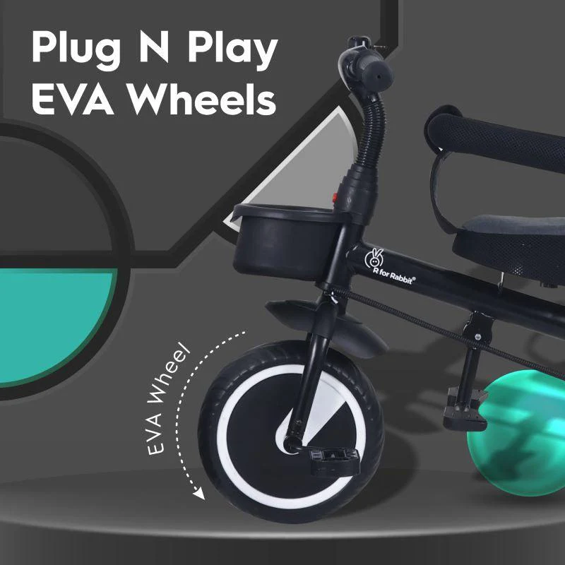 Tiny Toes T30 Ace Tricycle - 3 in 1, Adjustable Parental Control & Canopy, Front & Rear Basket - Image 19
