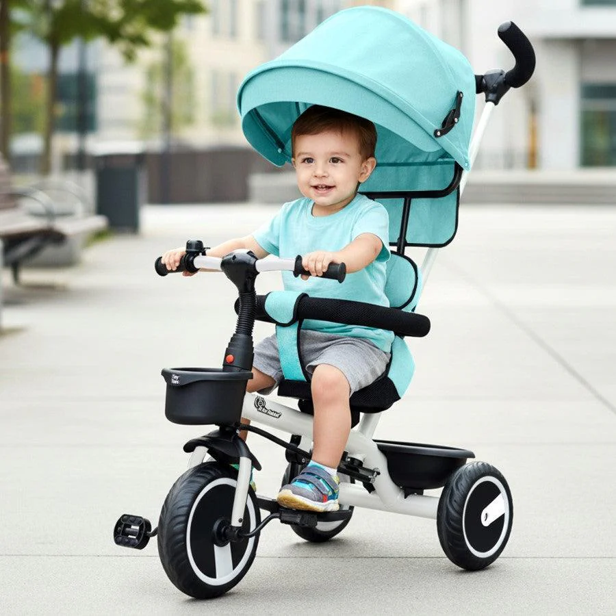 Tiny Toes T30 Ace Tricycle - 3 in 1, Adjustable Parental Control & Canopy, Front & Rear Basket - Image 23