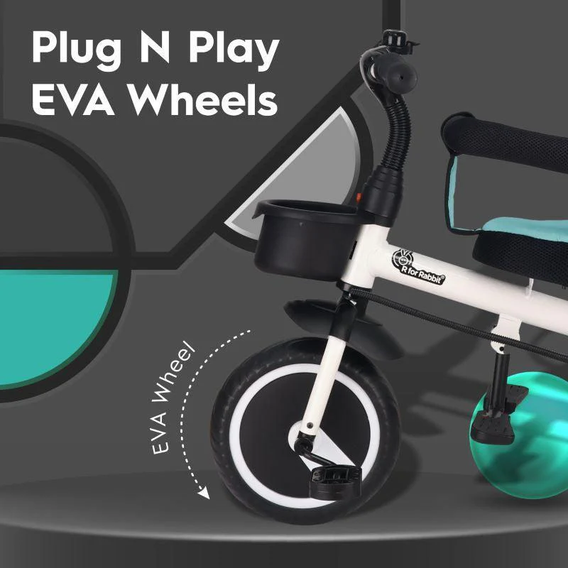 Tiny Toes T30 Ace Tricycle - 3 in 1, Adjustable Parental Control & Canopy, Front & Rear Basket - Image 24