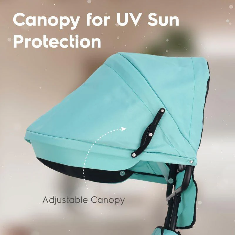 Tiny Toes T30 Ace Tricycle - 3 in 1, Adjustable Parental Control & Canopy, Front & Rear Basket - Image 25