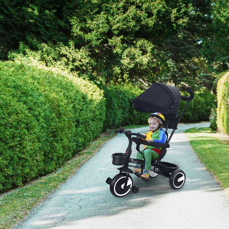 Tiny Toes T30 Ace Tricycle - 3 in 1, Adjustable Parental Control & Canopy, Front & Rear Basket - Image 6