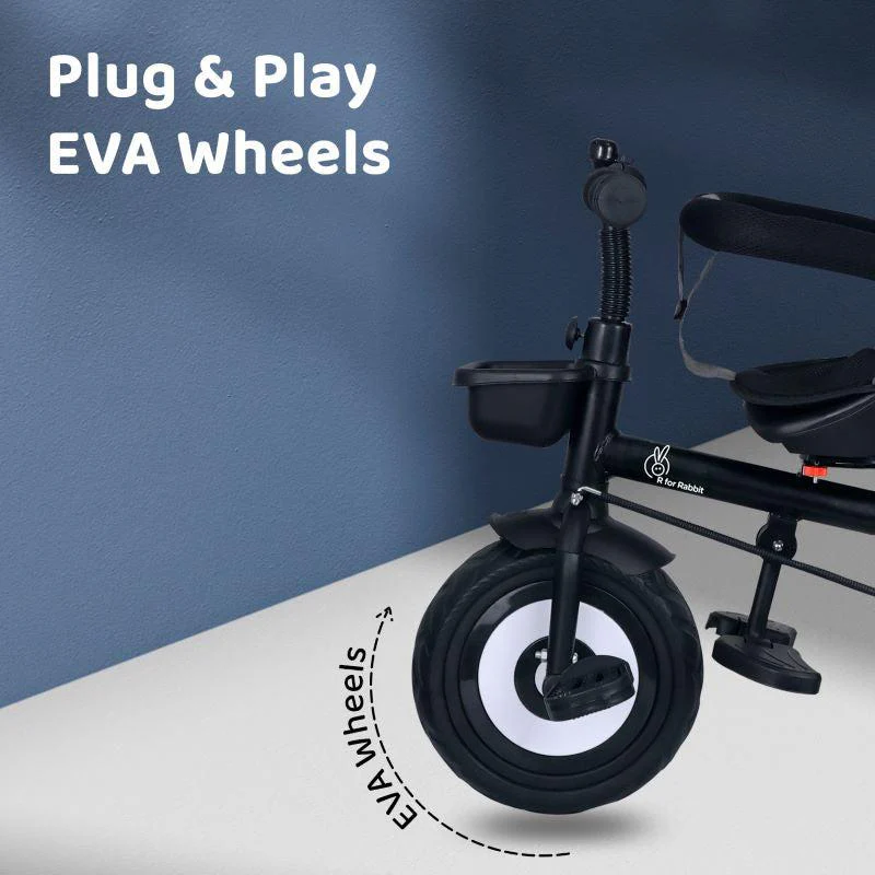 Tiny Toes T40 Ace Tricycle - EVA Wheels, 360 Rotatable Seat, Adjustable Canopy, Parental Control, Front & Rear Baskets - Image 8