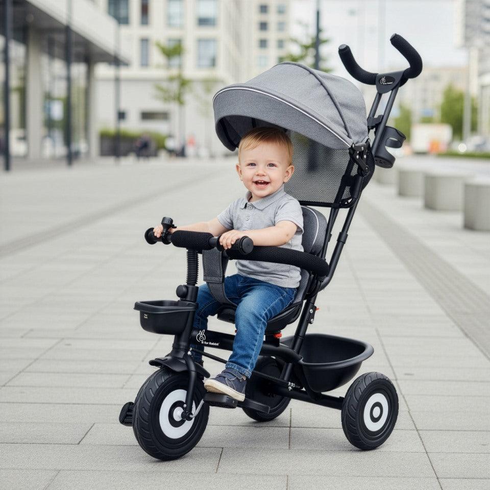 Tiny Toes T40 Plus Tricycle - Rubber Wheels, 360 Rotatable Seat, Adjustable Canopy, Parental Control, Front & Rear Baskets, 1.5-5 years - Image 7