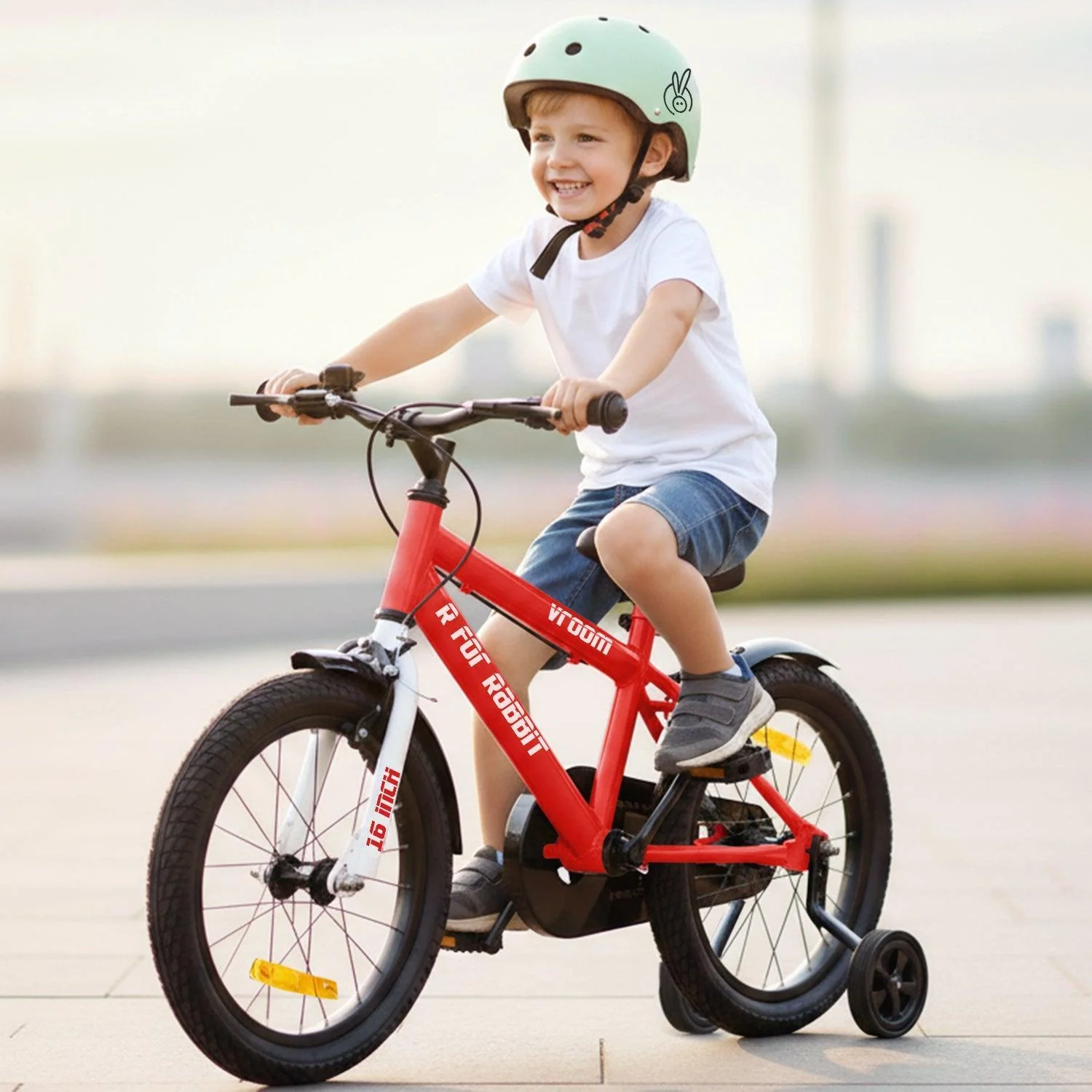 Vroom Bicycle For Kids 16 Inch With 90% Plug And Play For Ease Of Installation, Wide Training Wheels, Adjustable Seat, 4-7yrs, Upto 40kgs - Image 9